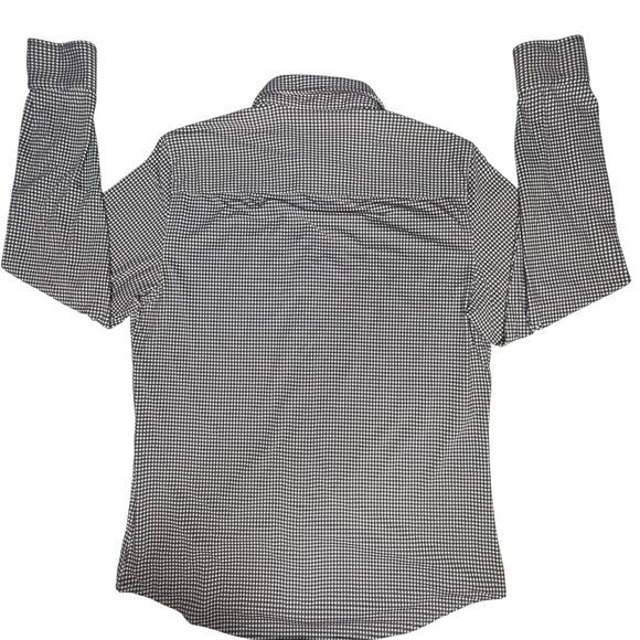 Rhone Brown Gingham Casual Button Down stretch commuter Shirt Slim Fit size M - Picture 3 of 11